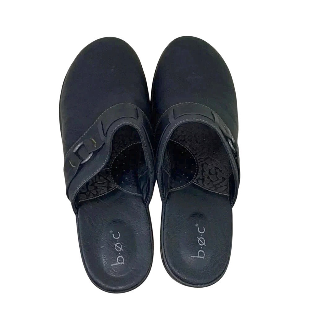 b.o.c. Clog Mules 11M Black Buckle Detail Slip On Comfort‎ Shoes Z34109